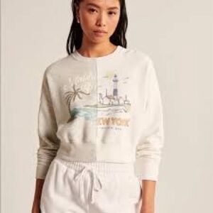 Abercrombie Soft AF Malibu / New York Cropped Sweatshirt